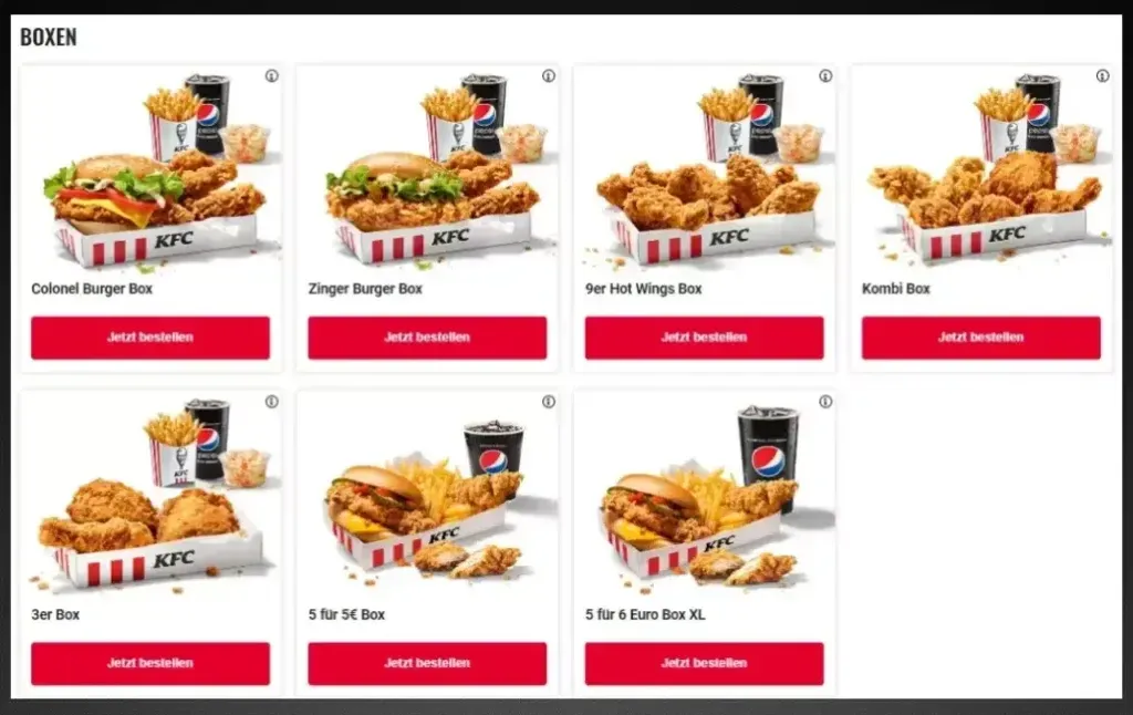 KFC Preise